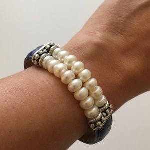 Honora Pearl and Leather Bracelet